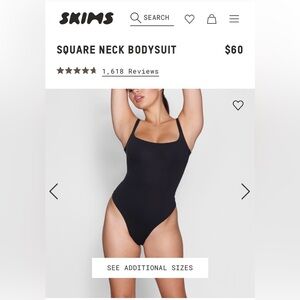 Skims “fits everybody” square neck bodysuit, good condition